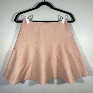 Sandro Blush Baby Pink Textured Mini Skirt Flare 4